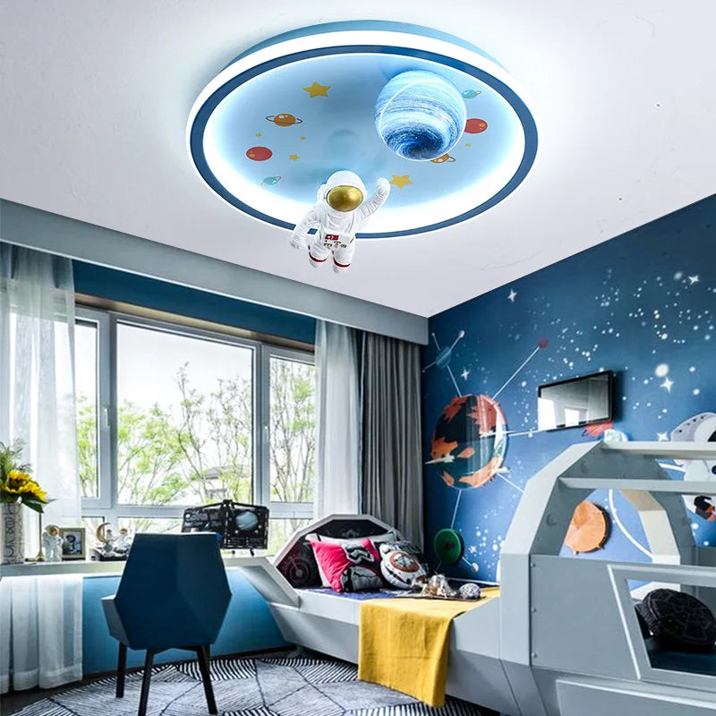 Afralia™ Astronaut Children's Room Ceiling Light Set