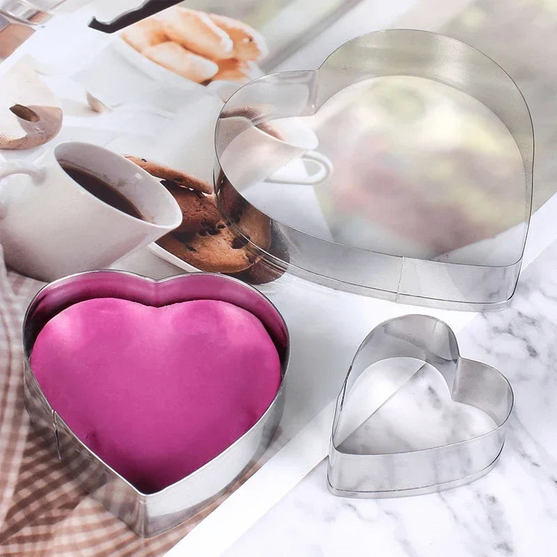 Afralia™ Stainless Steel Cake Mold Set - Water Drop, Rose, Leaves Pastry Mould
