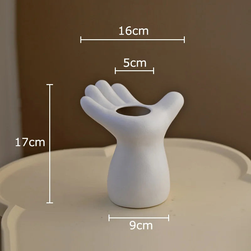 Afralia™ Hand/foot Ceramic Vase: Desk Decor Flowers Arrangement Vase Room Aesthetic Display