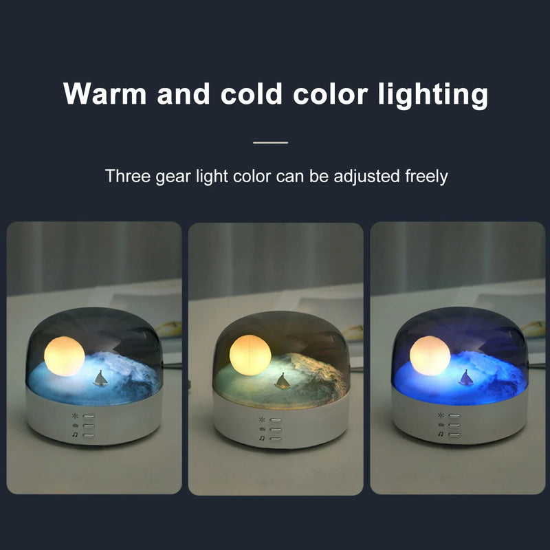 Afralia™ Moon LED Speaker Bluetooth Night Light - Rechargeable Dimming Table Lamp