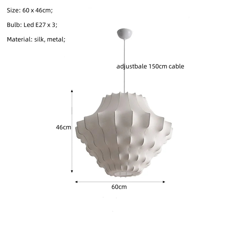 Afralia™ Silk LED Chandelier Pendant Light for Nordic Home Decor