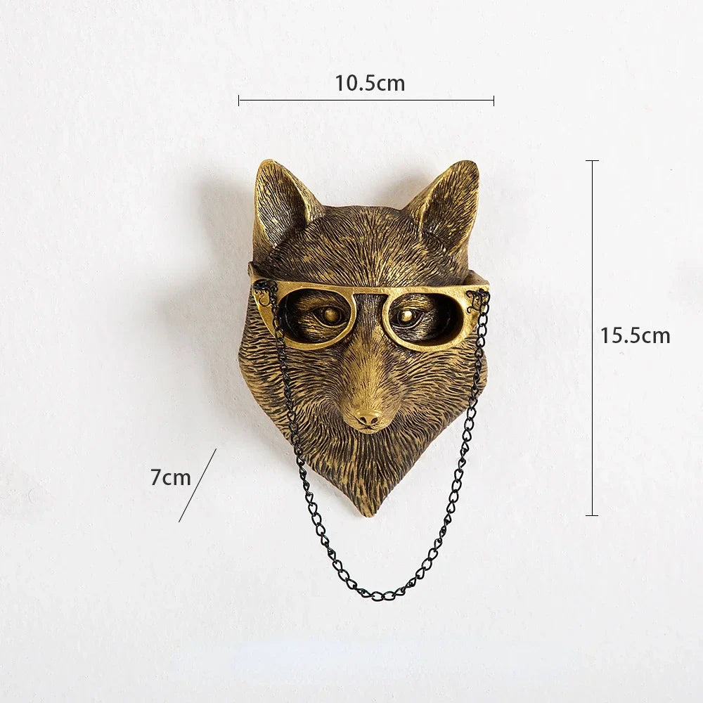 Afralia™ Golden Deer Head Wall Hook: Antique Bronze Resin Animal Pendant for Stylish Wall Decor