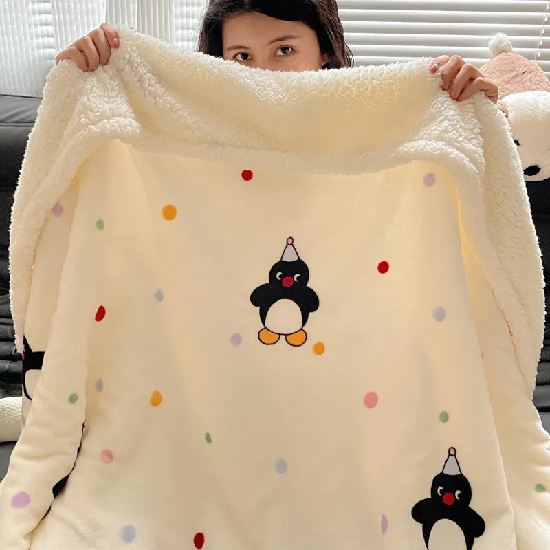 Afralia™ Cozy Fleece Blanket | Multi-Use Office & Home Shawl | Soft & Warm Blanket