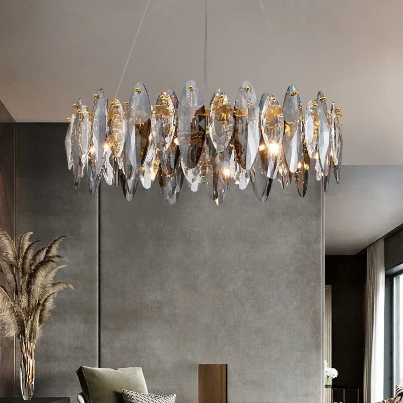 Afralia™ Luxury Crystal Ceiling Chandelier for Home Decor Indoor Lighting Fixtures