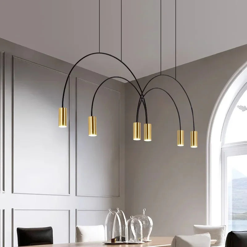 Afralia™ Arc Pendant Light Chandelier - LED Suspension Lamp for Kitchen Island