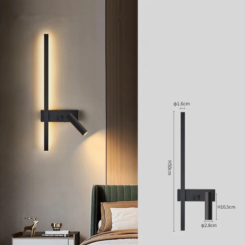 Afralia™ Nordic LED Wall Lamp for Living Room Bedroom Bedside Reading