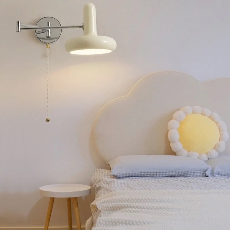 Afralia™ Nordic LED Wall Sconce Indoor Lamp Rotatable Light Fixture Pull Chain Switch