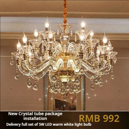Afralia™ European Crystal Chandelier: Simple Fashion for Living, Dining, Bedroom & Villa