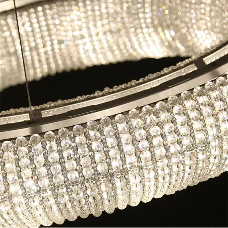 Afralia™ Crystal Luxury Loft Pendant Light with LED E14 Bulb for Living Room