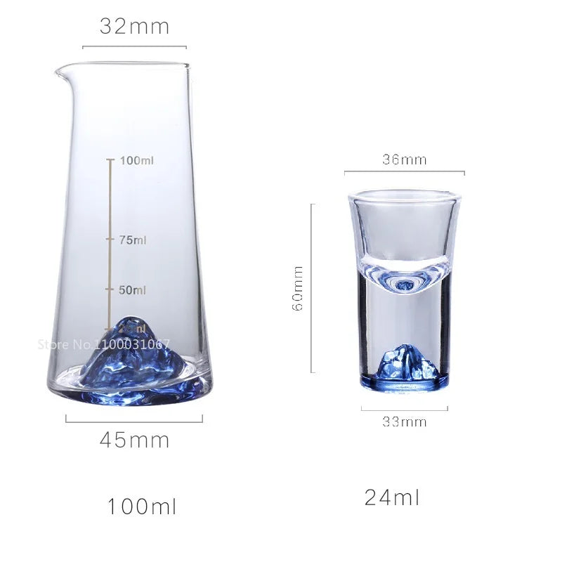 Afralia™ Blue Sake Glass Ice Jug Wine Bottle Wine Dispenser Beer Cooler