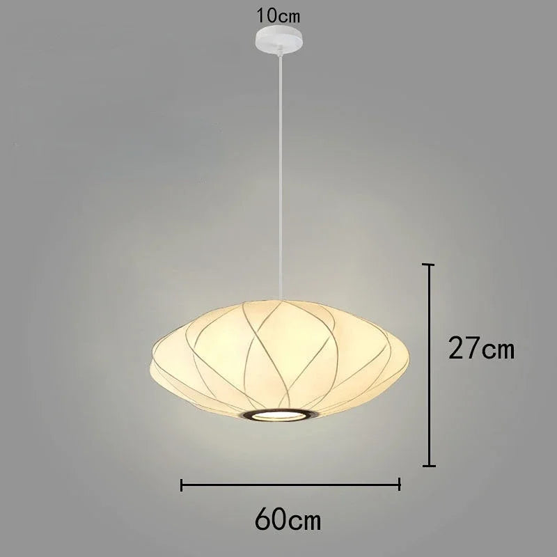 Afralia™ Nordic Fabric Lantern Pendant Chandelier for Bedroom Living Room Home Decor