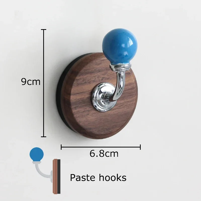 Afralia™ Walnut Wood Bending Hook Wall Storage Holder