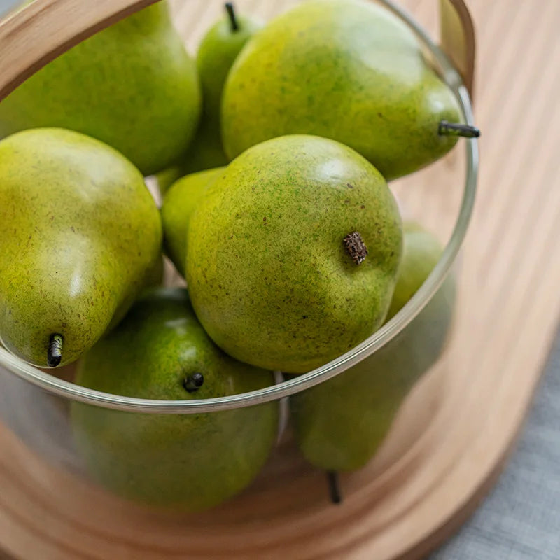 Afralia™ Pear Fruit Basket Ornament Desktop Decor Handicrafts Storage Home Decor Accessory