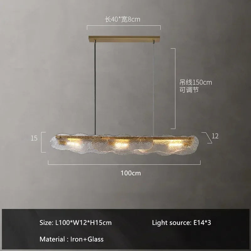 Afralia™ Water Ripple Glass Dining Chandelier: Modern Luxury LED Chandelier for Dining Room