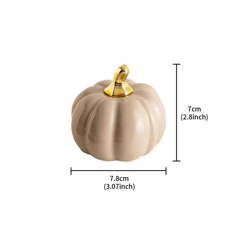 Afralia™ Handmade Ceramic Pumpkin Statue for Halloween Decor - Decorative Figurine
