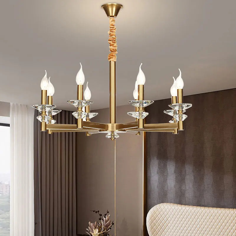 Afralia™ Glass Candle Crystal Chandelier: Elegant European Retro Style for Living Room and Dining Room