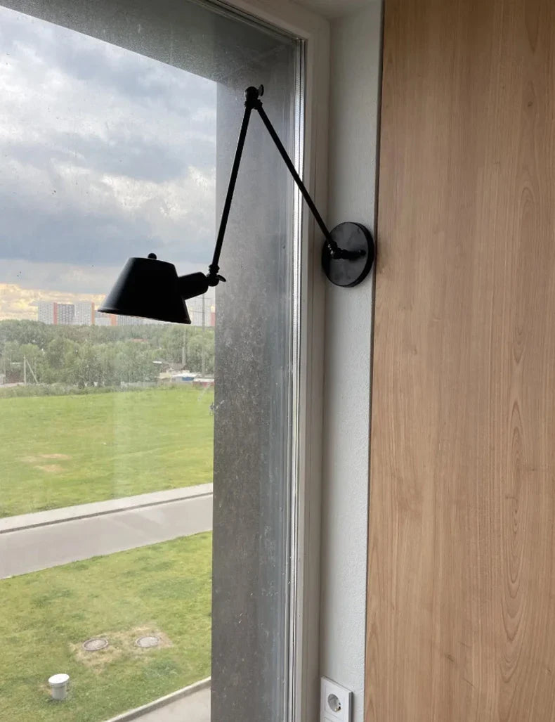 Afralia™ Vintage Iron Wall Sconce Lighting, E27 LED, Black Rustic Arm Wall Lights