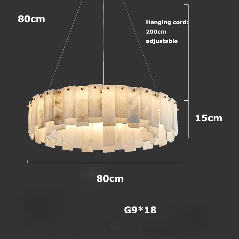 Afralia™ Modern Marble Design LED Ceiling Chandelier for Living Room