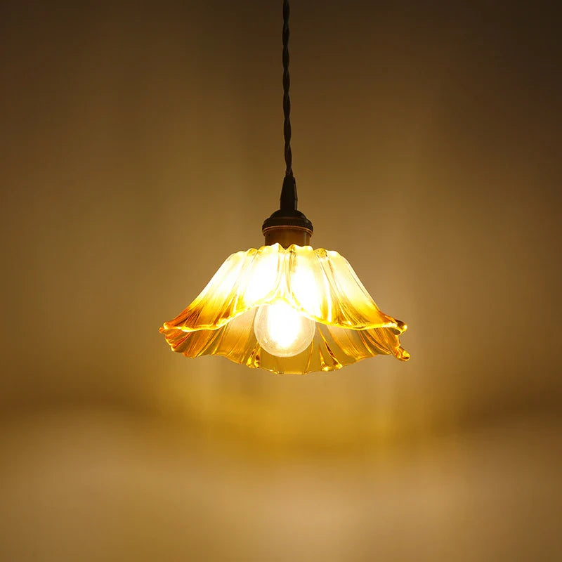Afralia™ Yellow Glass LED Pendant Lights with Adjustable Hanging Lamp