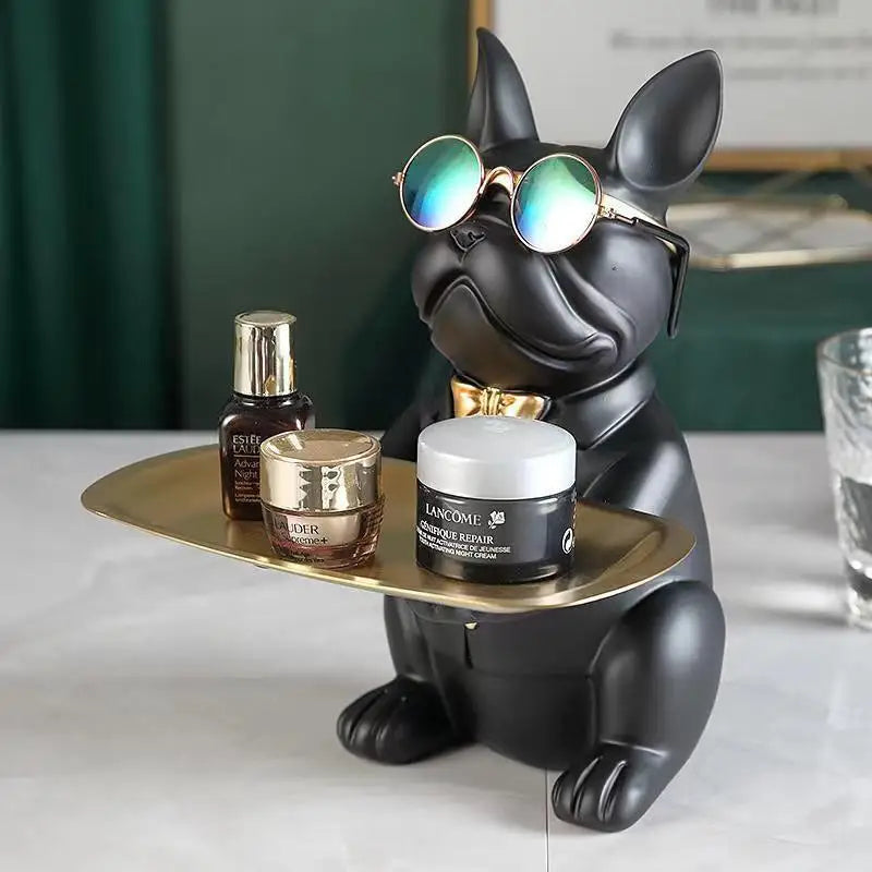 Nordic French Bulldog Sculpture by Afralia™: Key Storage Table Decor & Jewelry Holder