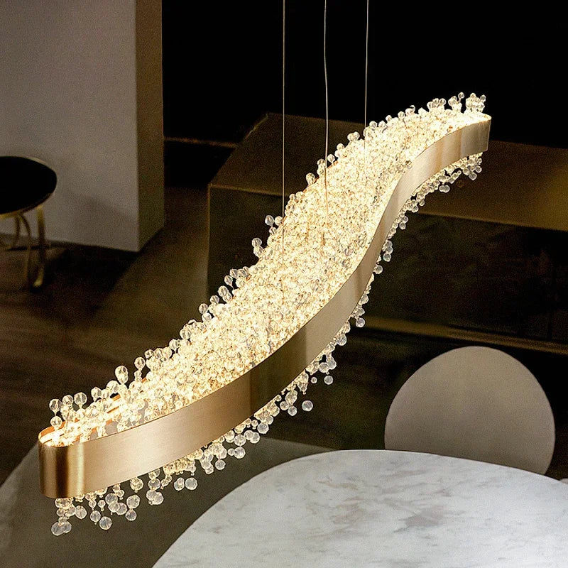 Afralia™ Crystal Chandeliers: Modern Luxury Lighting for Dining Room, Bar, Ceiling - Pendant Fixtures