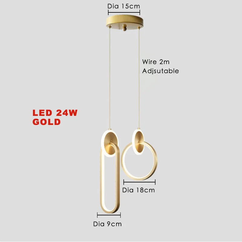 Nordic LED Pendant Chandelier for Bedroom Living Room Restaurant Decor by Afralia™