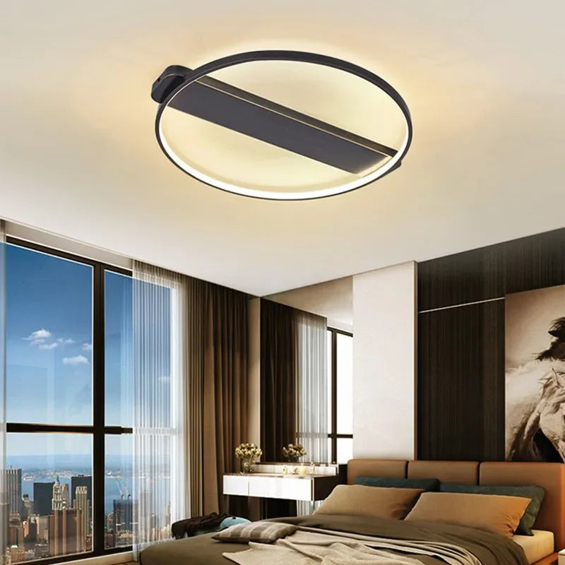 Afralia™ Luxe Copper Ceiling Light: Circular Minimalist Bedroom Lamp for Elegant Style