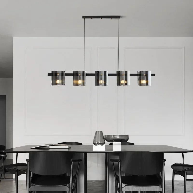 Afralia™ Modern Smoky Glass Chandelier Lighting for Luxury Room Decor & Ambiance