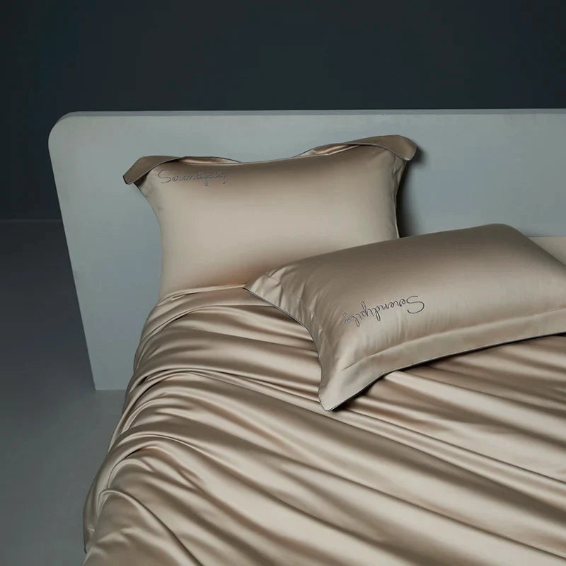 Afralia™ Luxury Embroidery Solid Color Bedding Set - 1200TC Egyptian Cotton, Hotel Style