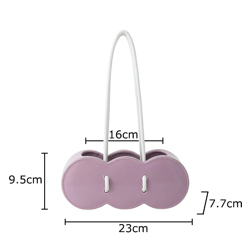 Afralia™ Handbag Shape Ceramic Vase Table Decor Flowers Arrangement Room Aesthetic