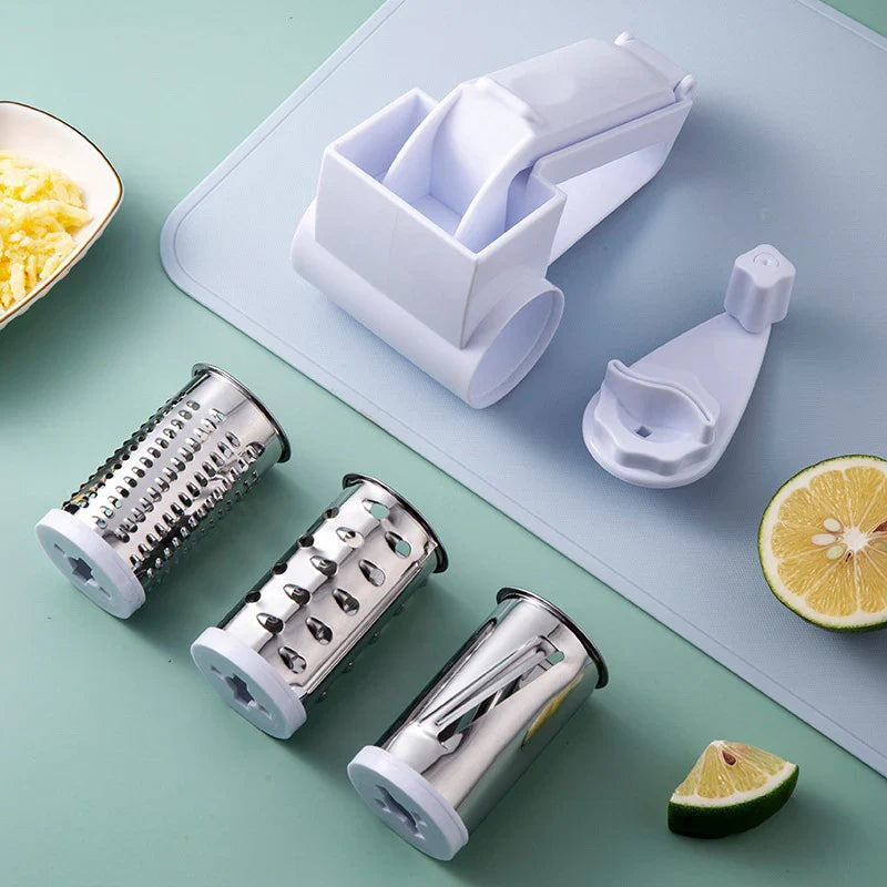Afralia™ Stainless Steel Rotary Cheese Grater & Slicer: Kitchen Essential