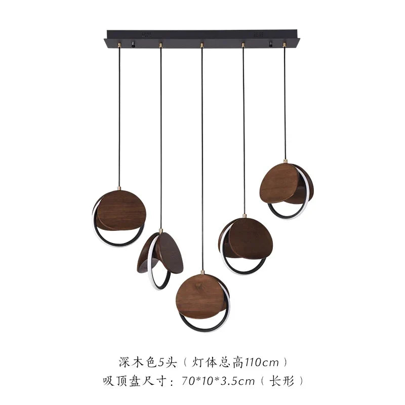 Afralia™ Solid Wood Pendant Light: Creative Art LED Lighting for Kitchen, Restaurant, and Home Decor