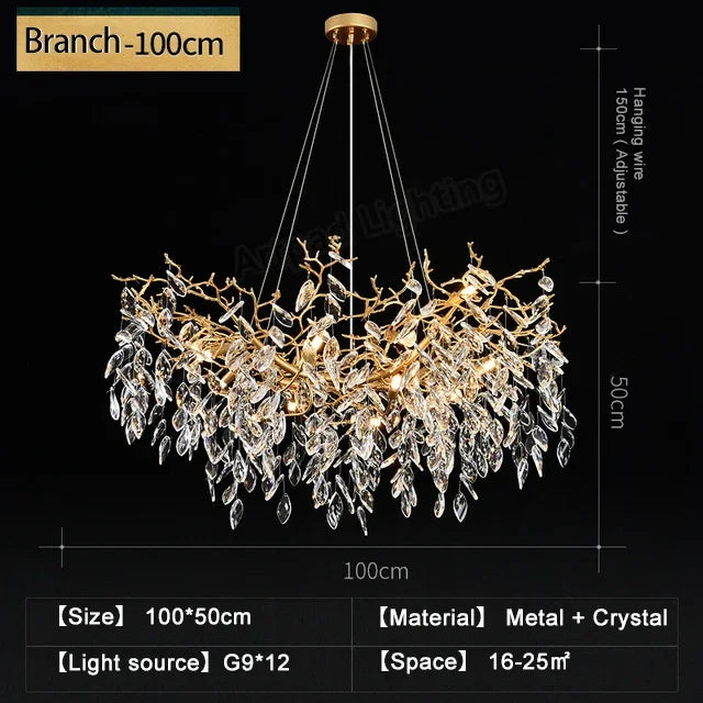 Afralia™ Luxury Crystal Chandeliers: Modern Metal Hanging Lamp for Dining Living Room Hotel Hall