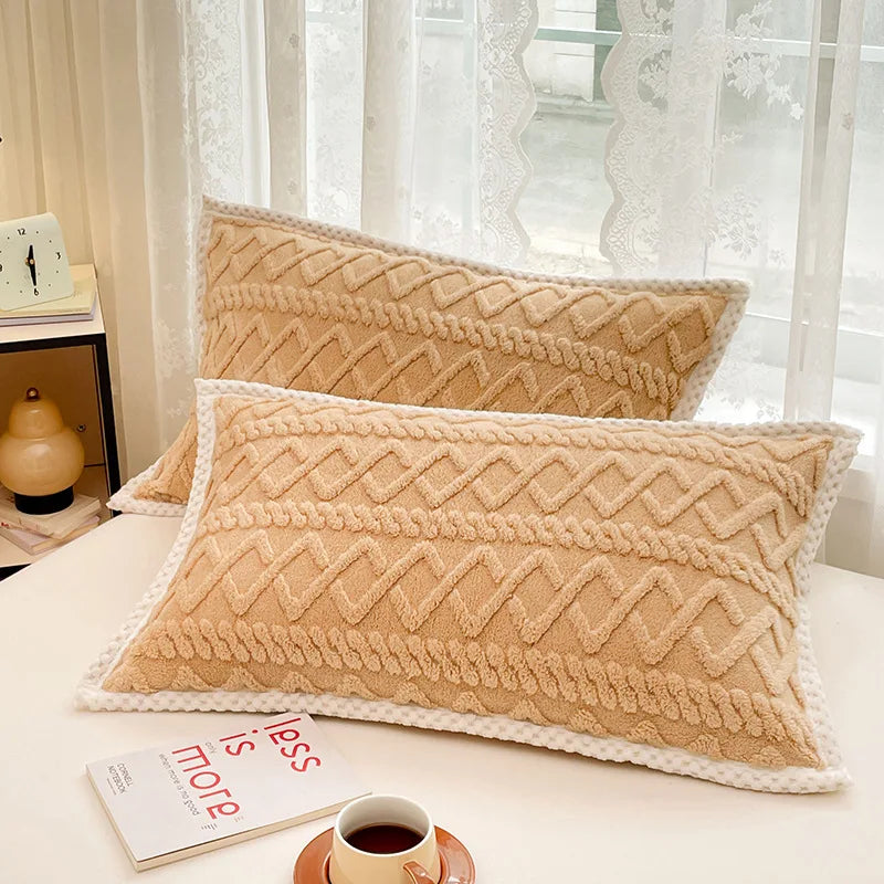 Afralia™ Velvet Taffeta Jacquard Pillowcases | Plush, Soft Home Textiles for Adults & Kids