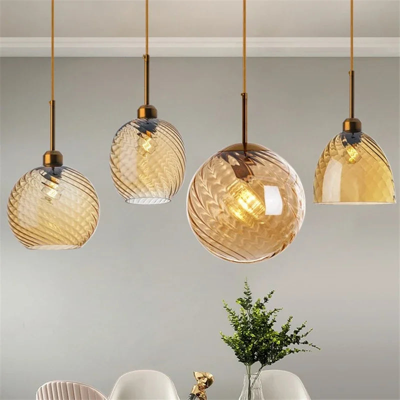 Afralia™ Modern LED Glass Pendant Lights for Home Decor and Ambiance