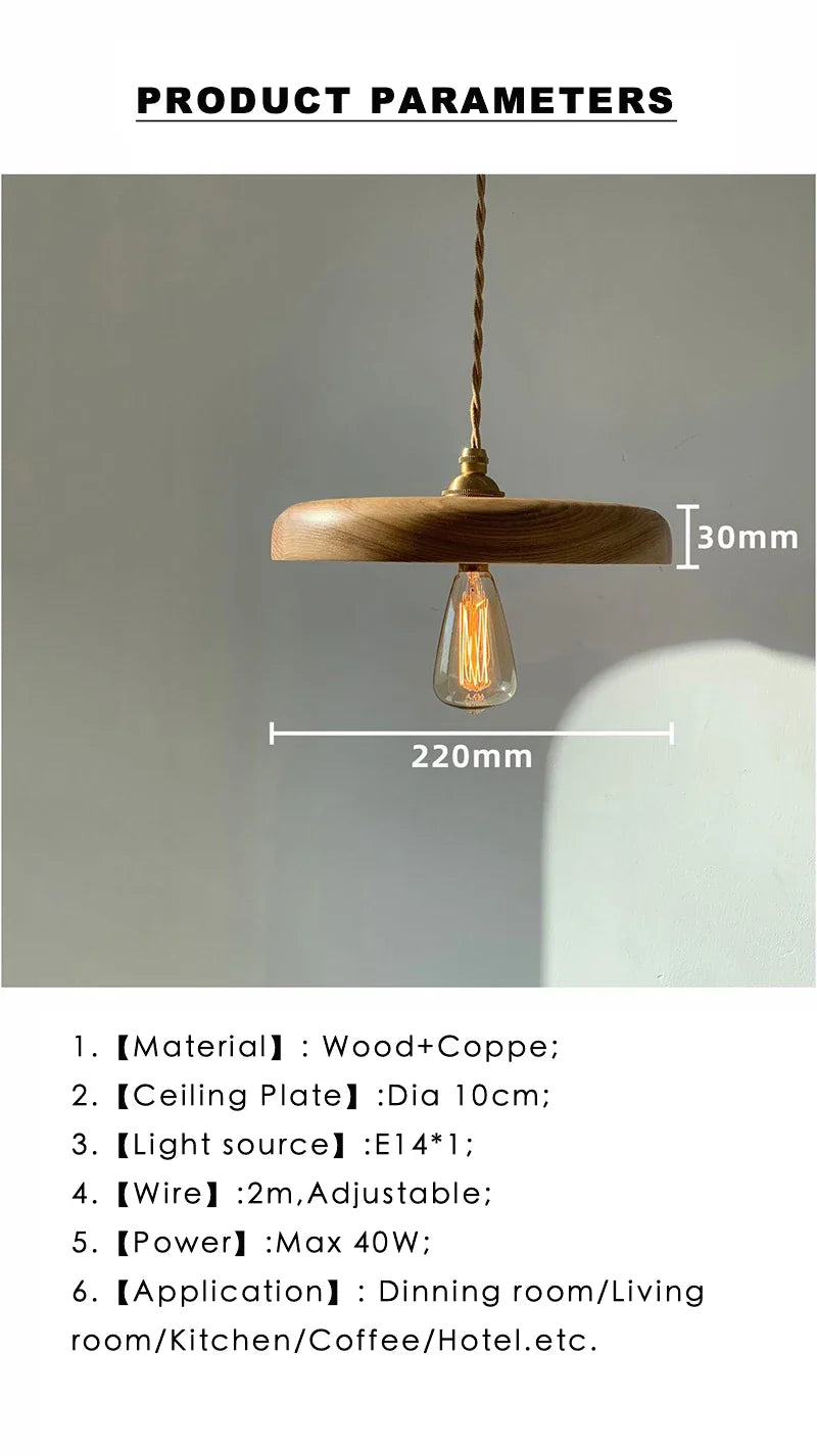 Afralia™ Wood Pendant Lights, Creative Art Hanging Lamps for Restaurant, Bar, Bedside
