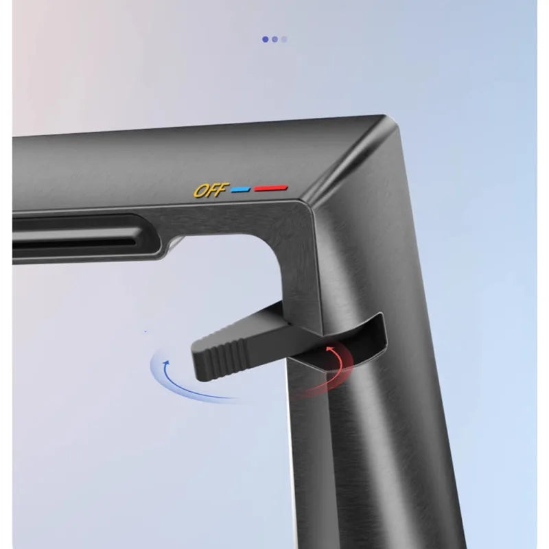 Afralia™ Gold Waterfall Basin Faucet: Gray Mixer Tap, Single Handle Hot and Cold Lavatory