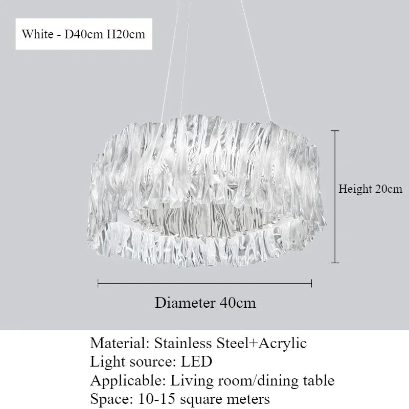 Afralia™ Accordion LED Acrylic Suspension Lamp for Living Room, Bedroom, Restaurant Décor
