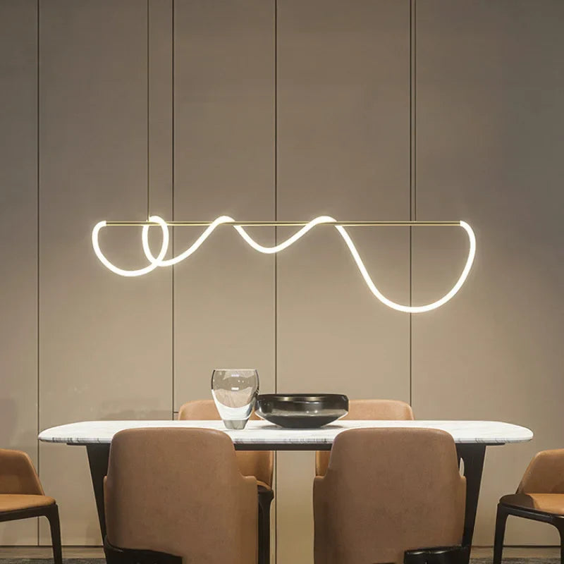 Afralia™ Minimalist Tube Chandelier for Dining - Musical Artistic Design