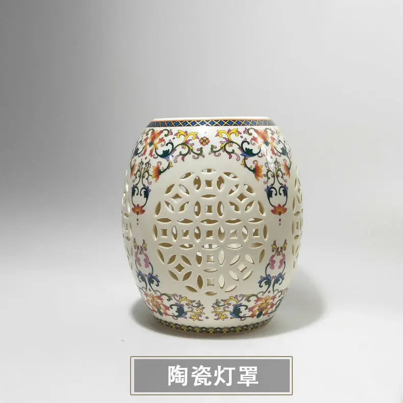 Afralia™ Three-Headed Chinese Antique Ceramic Pendant Light for Study, Dining Room, Bedroom