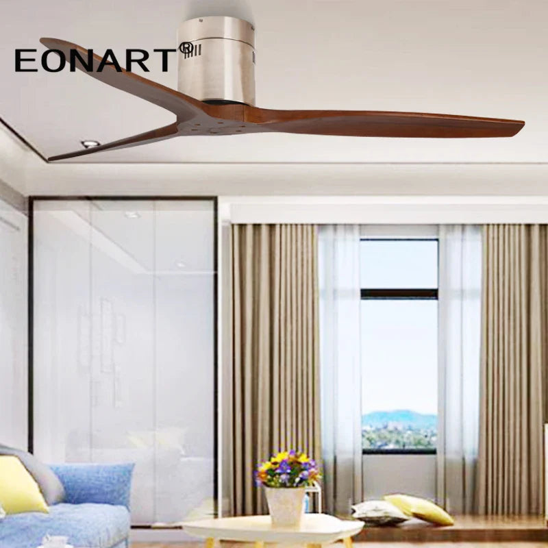 Afralia™ Modern 52" LED Ceiling Fan with Remote Control & Solid Wood Blades