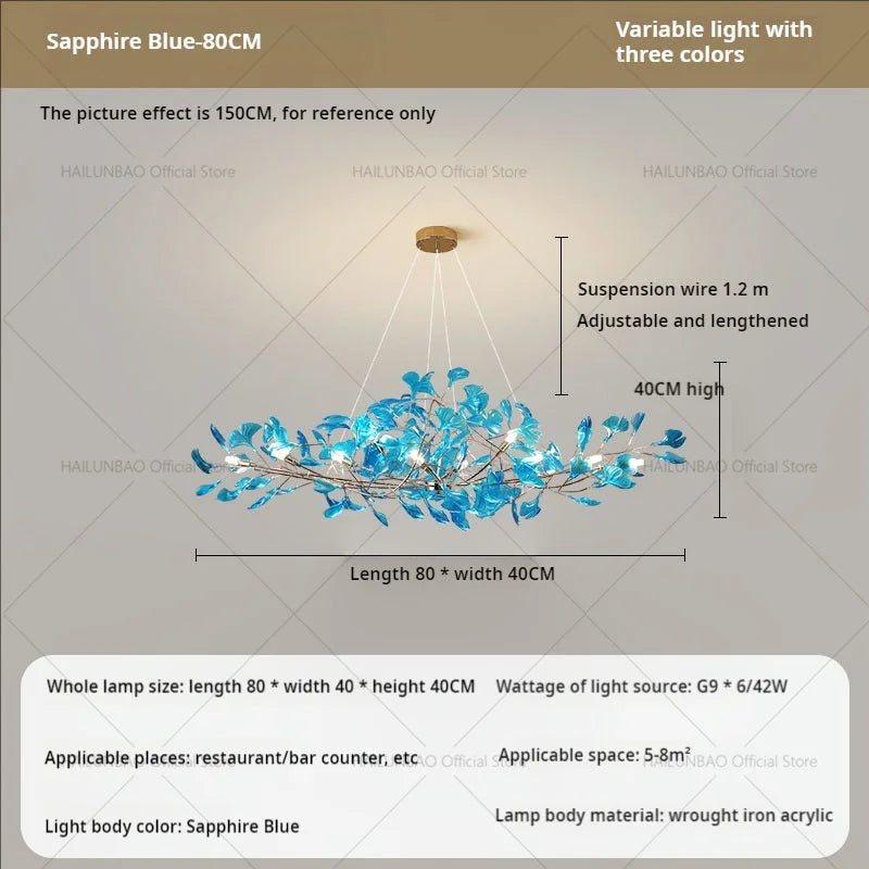 Afralia™ Gingko Leaf Chandelier: Modern Luxury Art Decor for Home, Restaurant & Bar