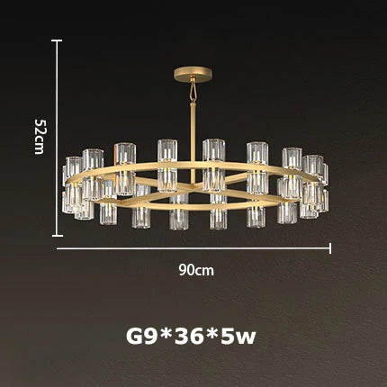 Afralia™ Crystal Black Gold Luxury LED Hanging Pendant Light for Living Room