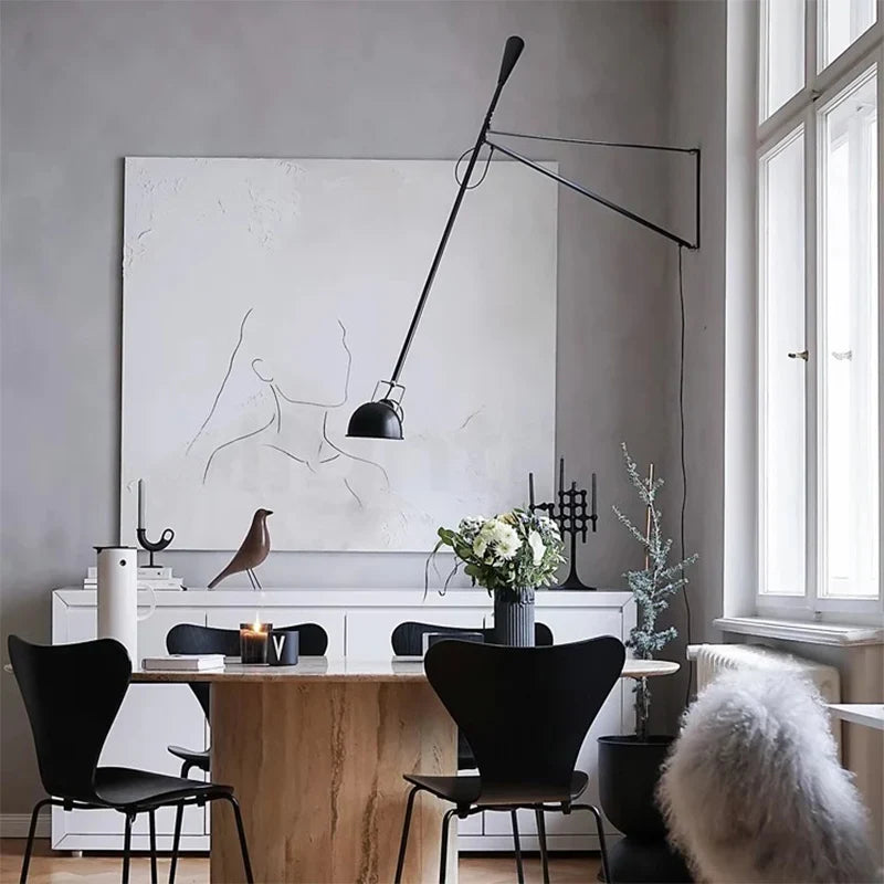 Afralia™ Adjustable Long Arm Wall Lamp for Personalized Nordic Style