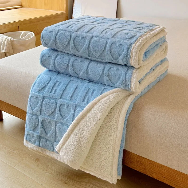 Afralia™ Heart Shaped Cut Flowers Flannel Fleece Blanket