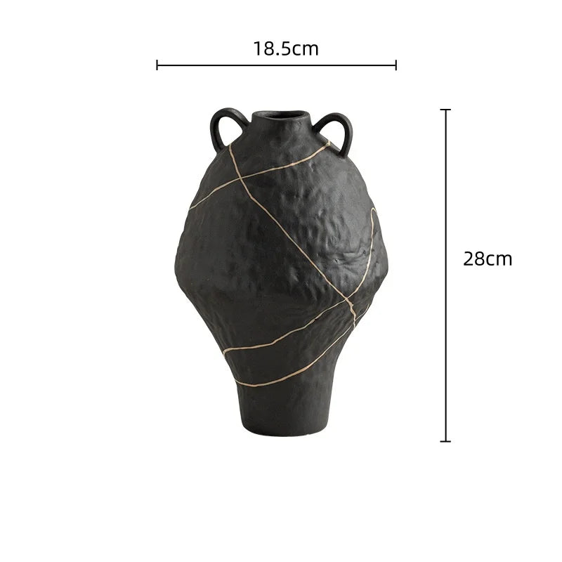 Afralia™ Vintage Graffiti Floral Vase - Home Decor Flower Arrangement Accessory