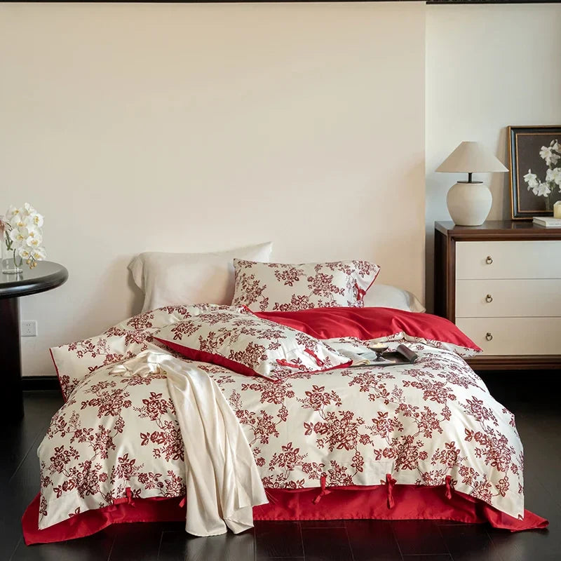 Afralia™ 100S Egyptian Cotton Bedding Set Queen King Euro Size Sheets Duvet Pillowcase