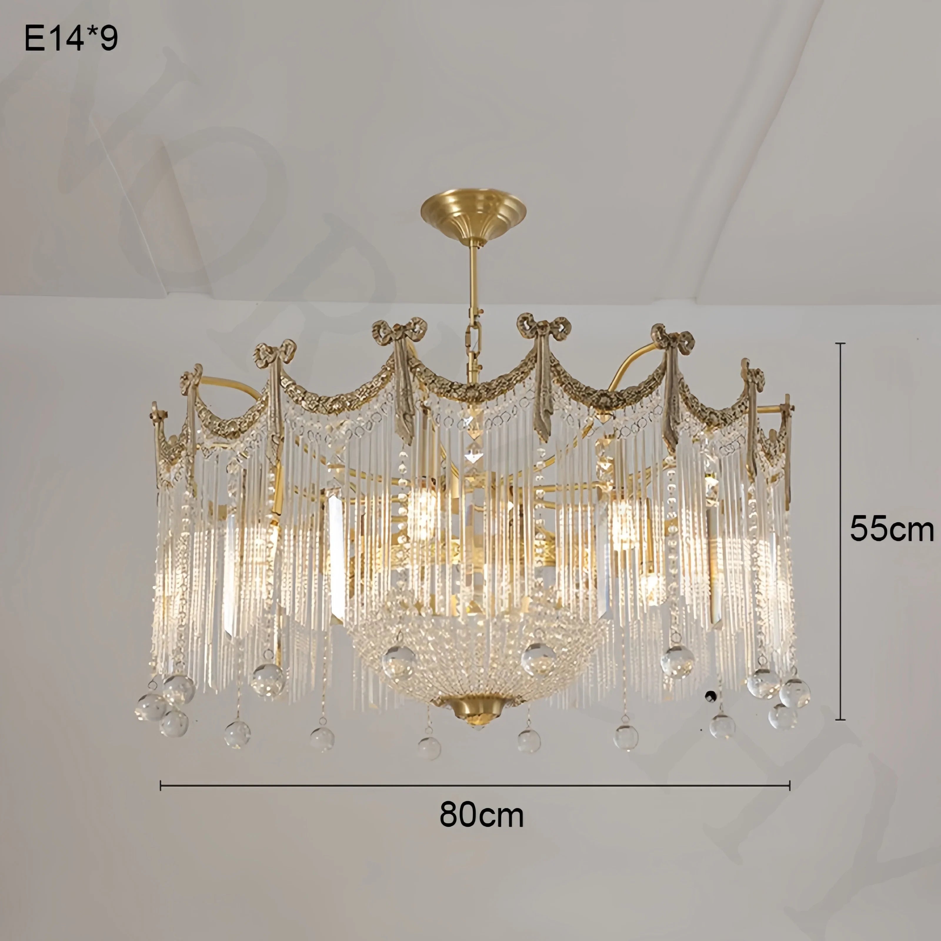Afralia™ Crystal Tassel Chandelier: French Copper, Artistic Design, High-End Feel for Master Bedroom