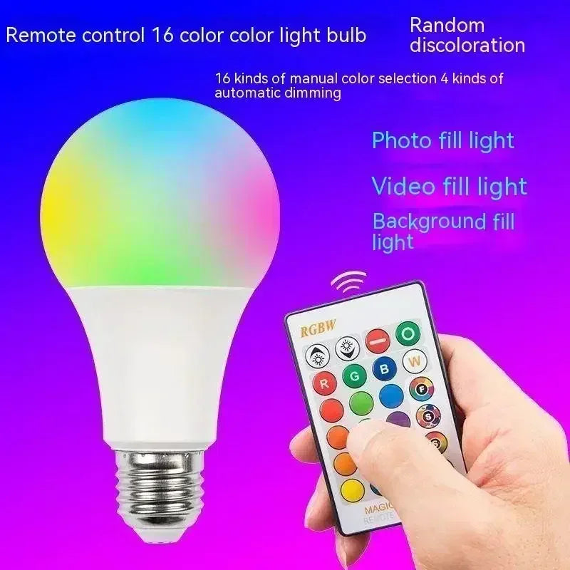 Afralia™ LED RGB Smart Bulb 16 Color Dimmable Night Lamp with Remote - Bedroom Decor Mood Light
