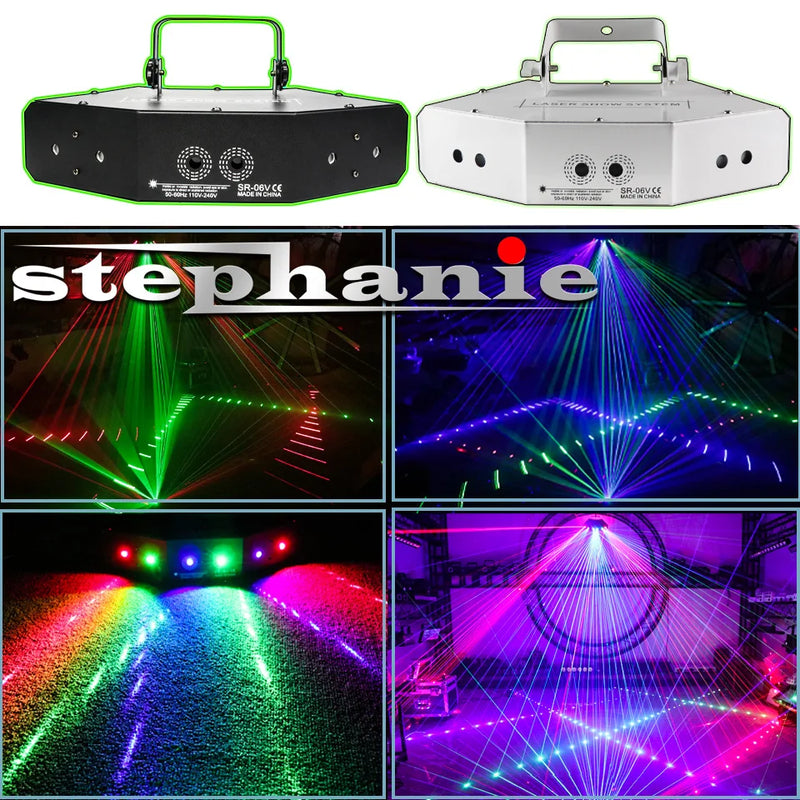 Afralia™ RGB LED Laser Light Projector for DJ Disco Wedding Club